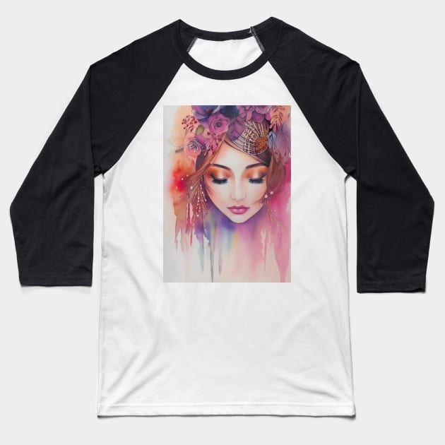 Bohemian Princess Baseball T-Shirt by ontheoutside